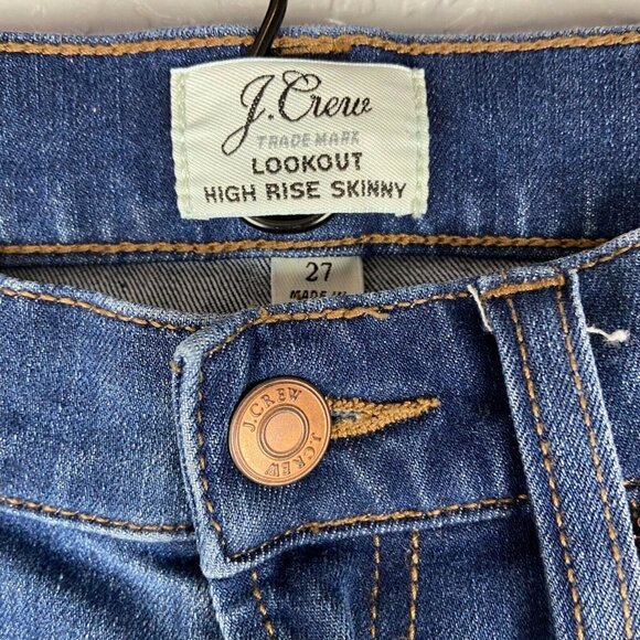 J. Crew Lookout High Rise Skinny Denim Raw Hem 27 - Picture 6 of 9